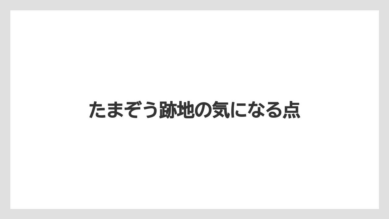 たまぞう跡地の気になる点
