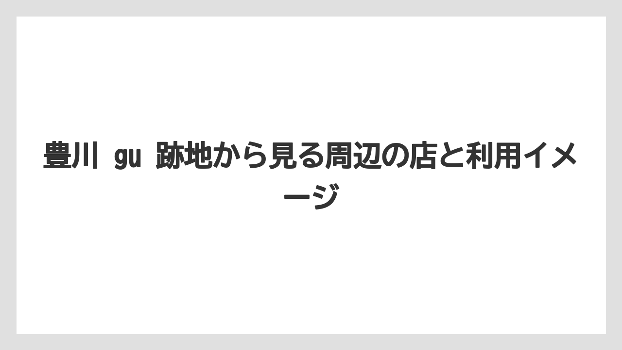 豊川 gu 跡地から見る周辺の店と利用イメージ