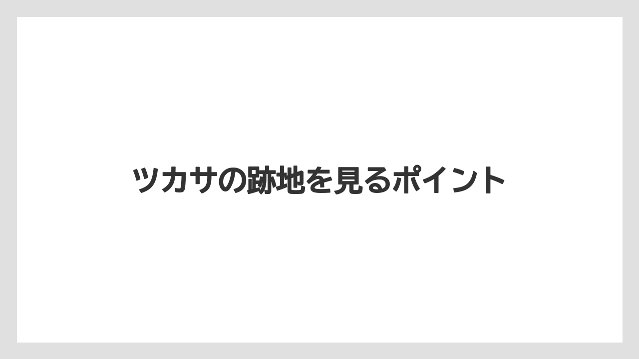 ツカサの跡地を見るポイント
