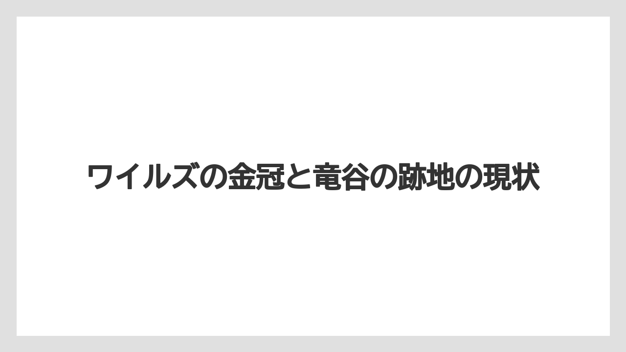 ワイルズの金冠と竜谷の跡地の現状