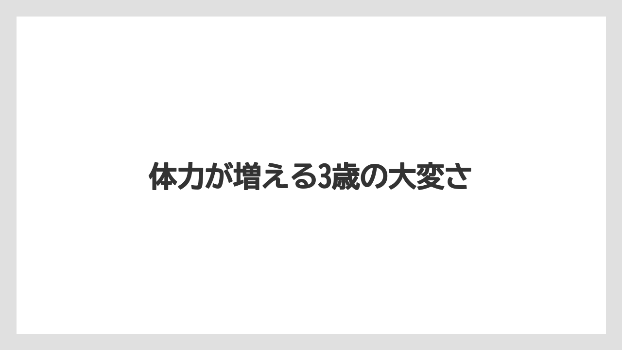 体力が増える3歳の大変さ