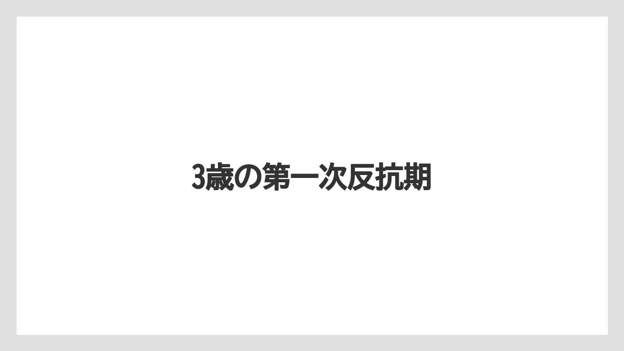 3歳の第一次反抗期