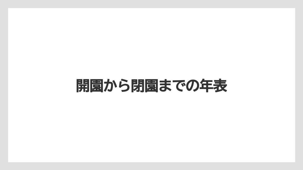 開園から閉園までの年表