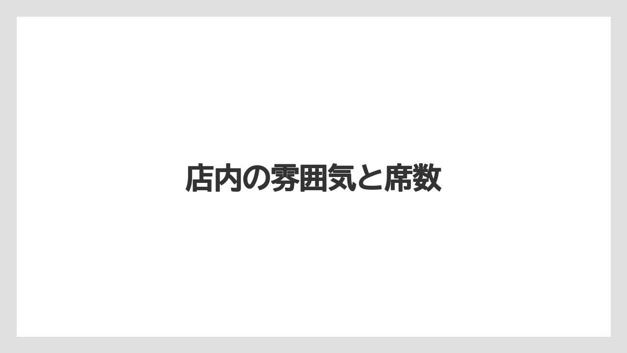 店内の雰囲気と席数