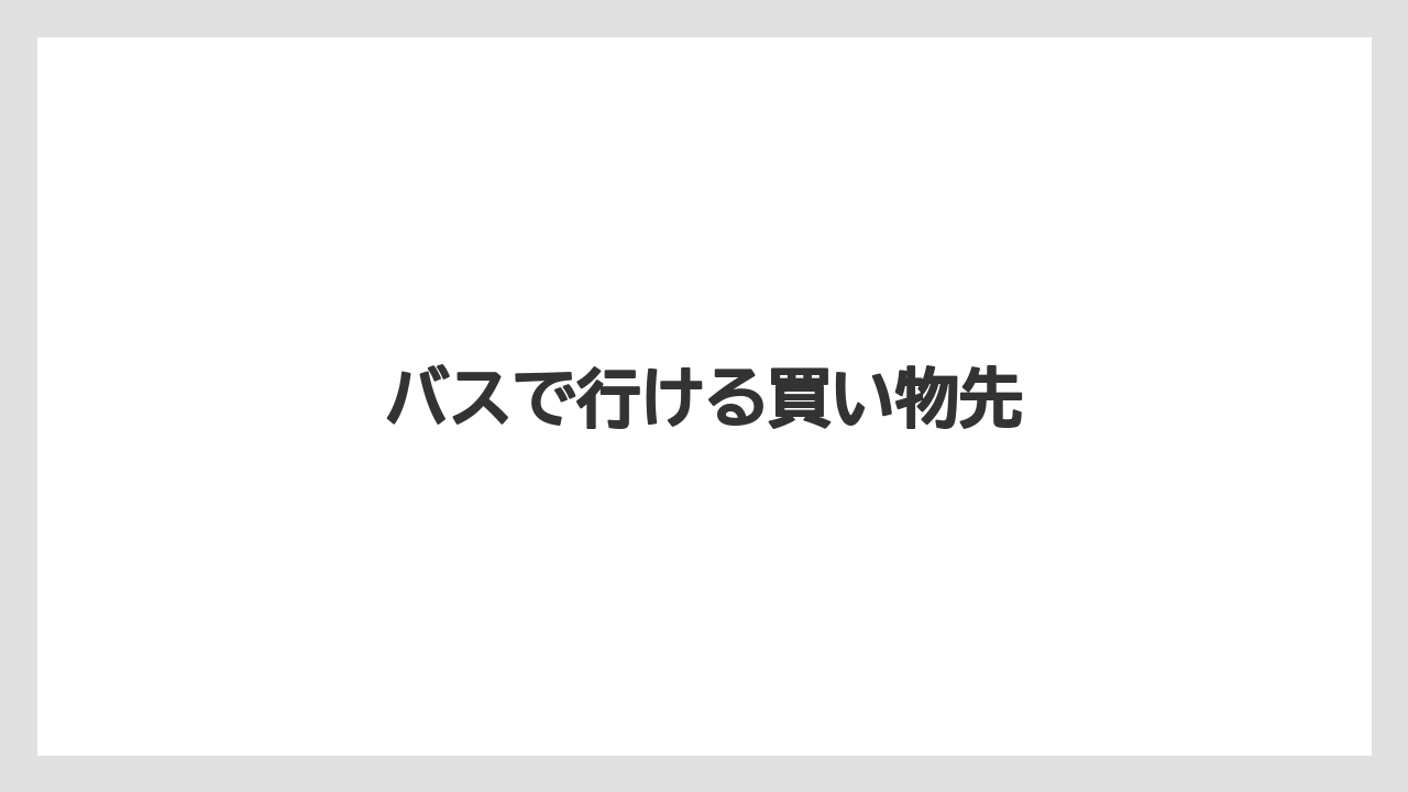 バスで行ける買い物先