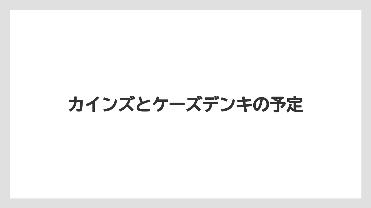 カインズとケーズデンキの予定