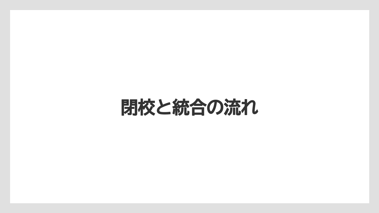 閉校と統合の流れ