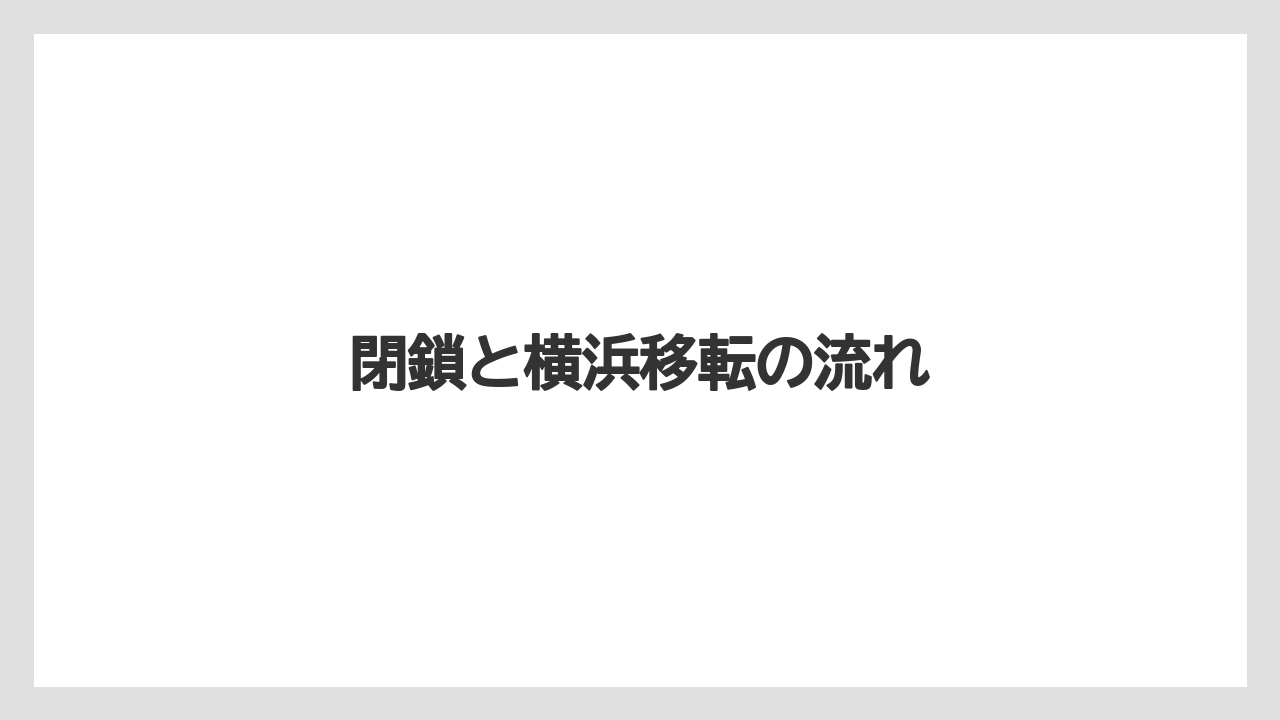 閉鎖と横浜移転の流れ