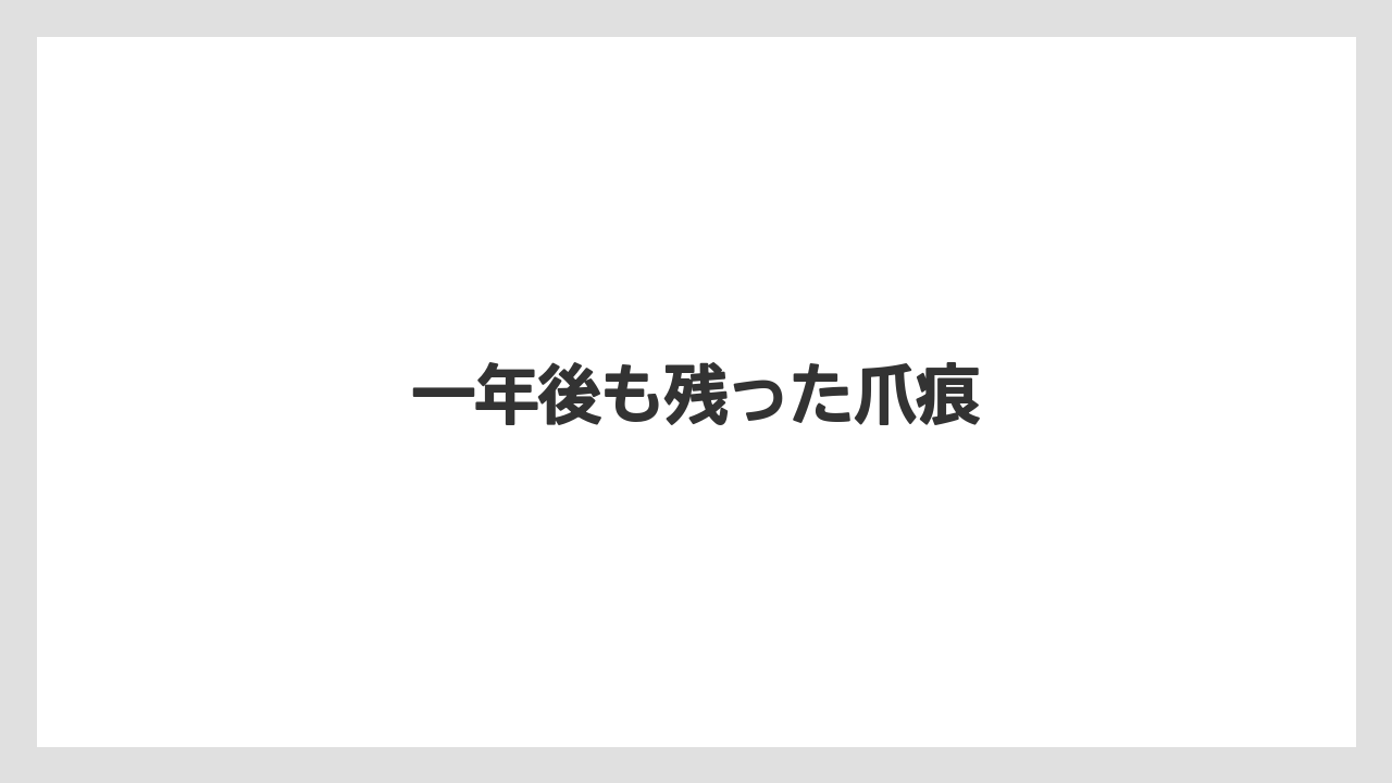 一年後も残った爪痕