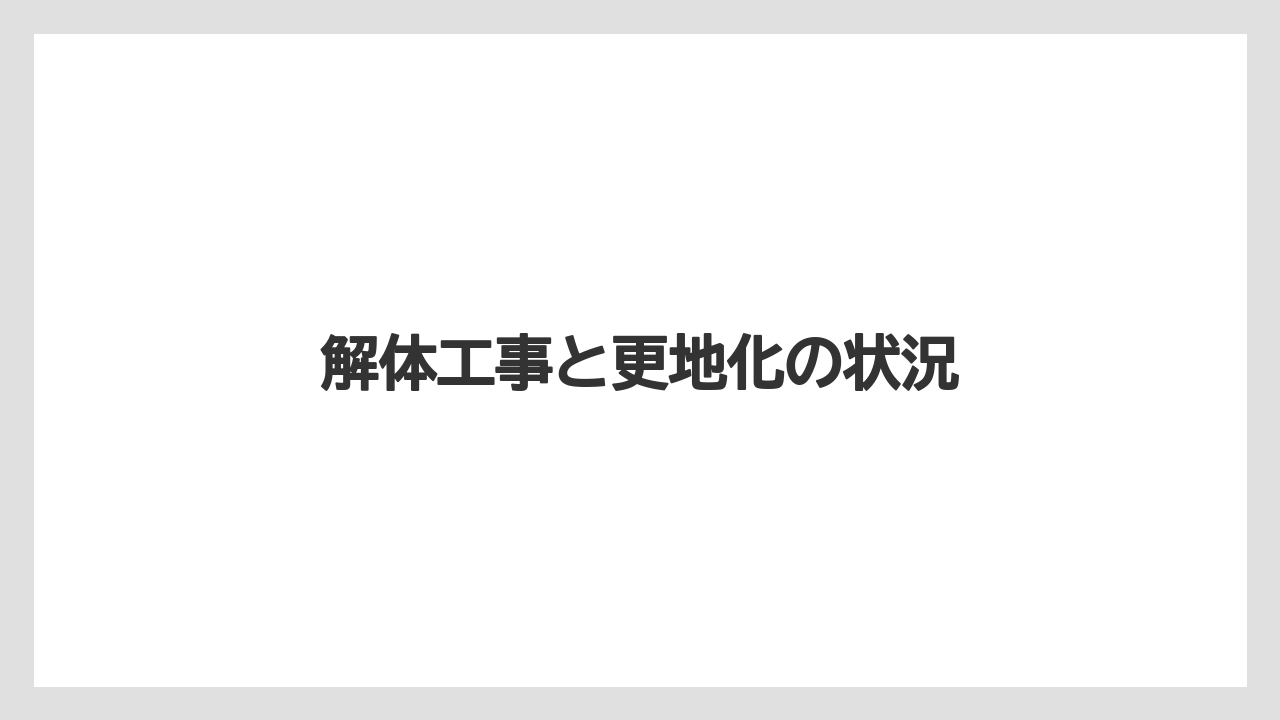 解体工事と更地化の状況