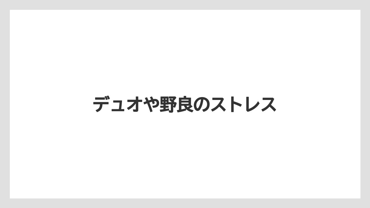 デュオや野良のストレス