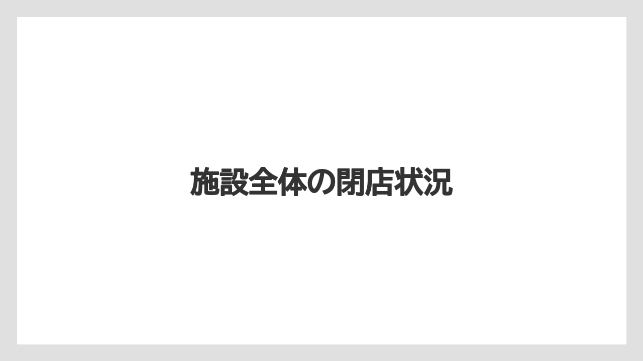 施設全体の閉店状況