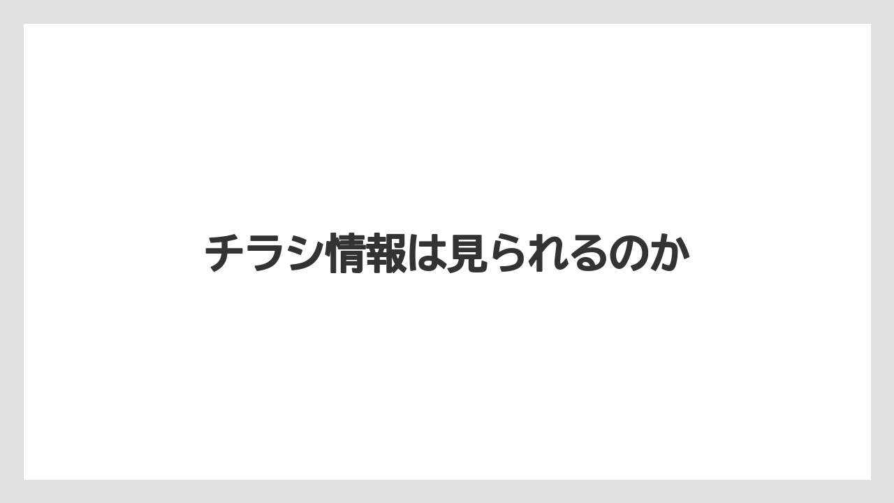 チラシ情報は見られるのか