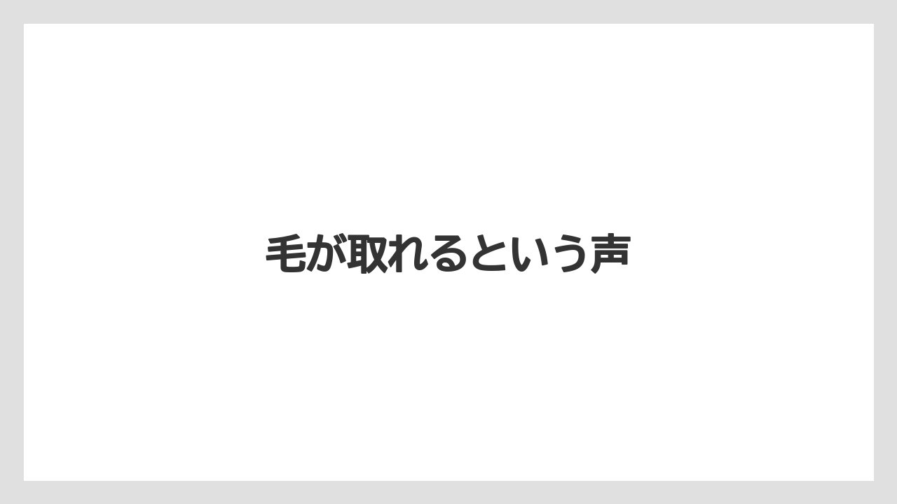 毛が取れるという声