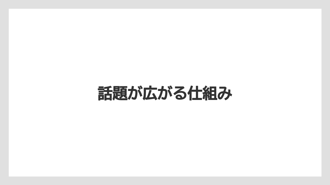 話題が広がる仕組み