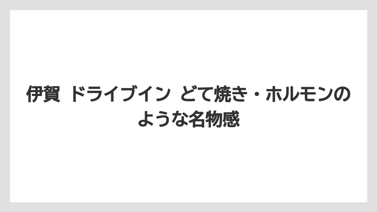 伊賀 ドライブイン どて焼き・ホルモンのような名物感