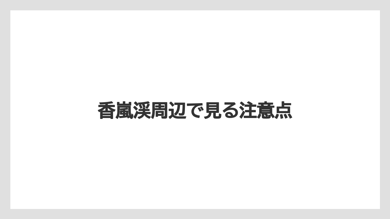 香嵐渓周辺で見る注意点