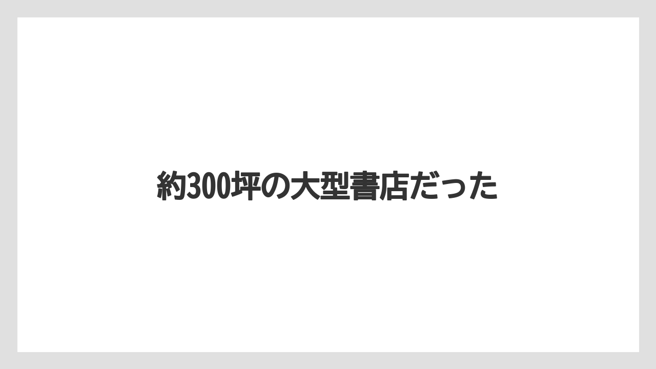 約300坪の大型書店だった