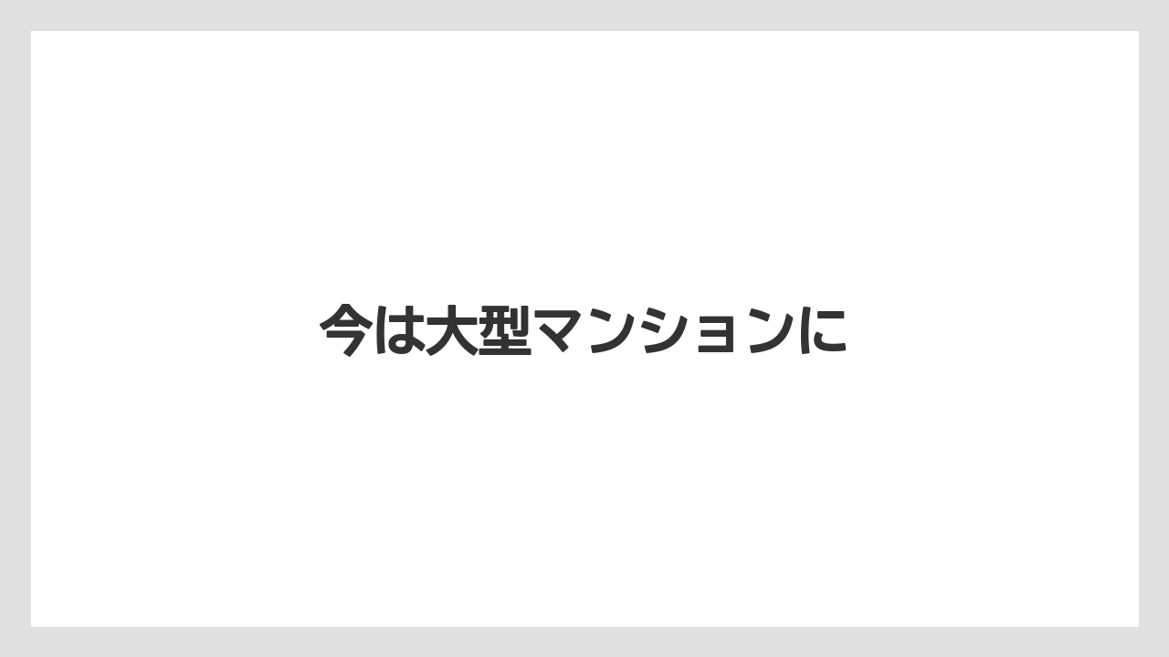 今は大型マンションに