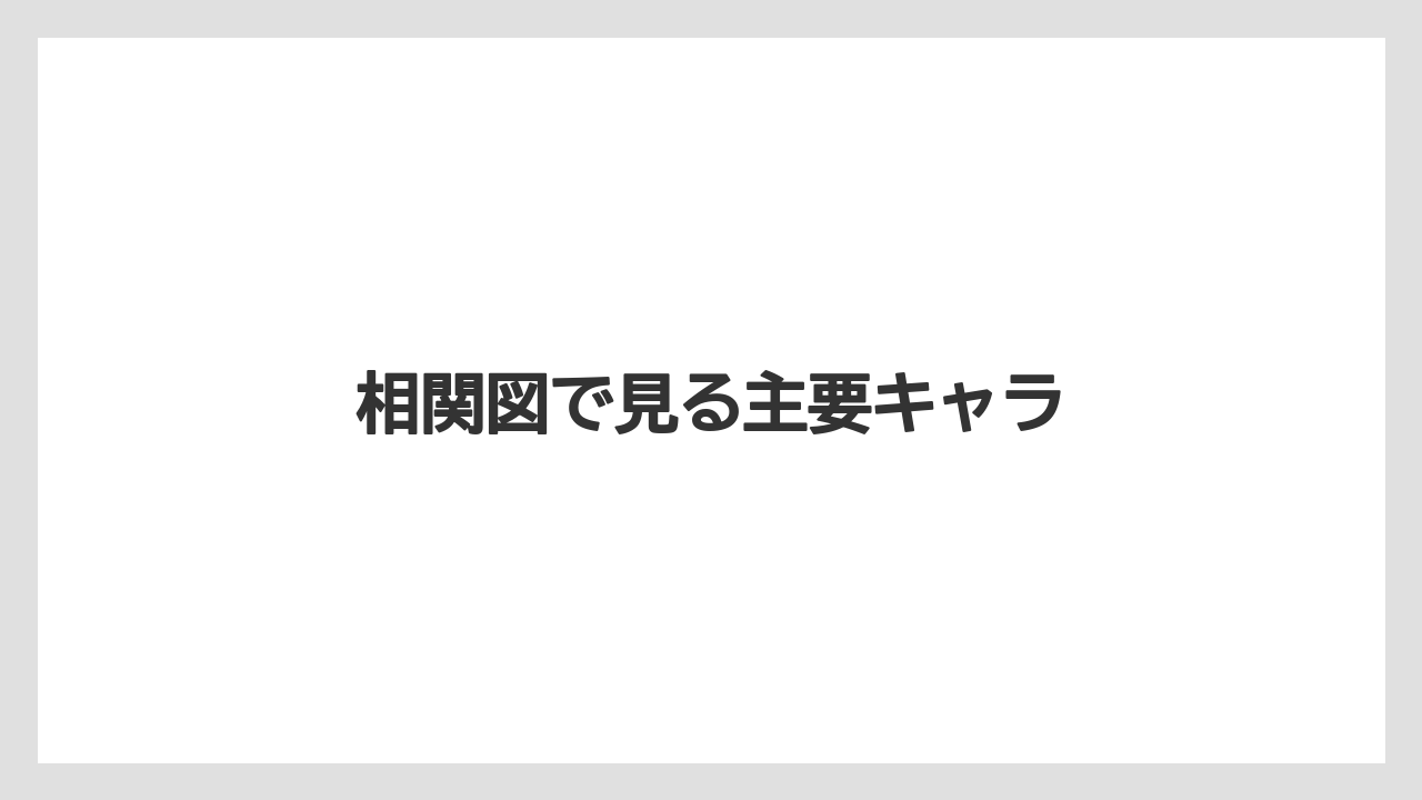 相関図で見る主要キャラ