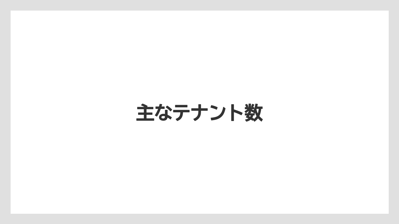 主なテナント数