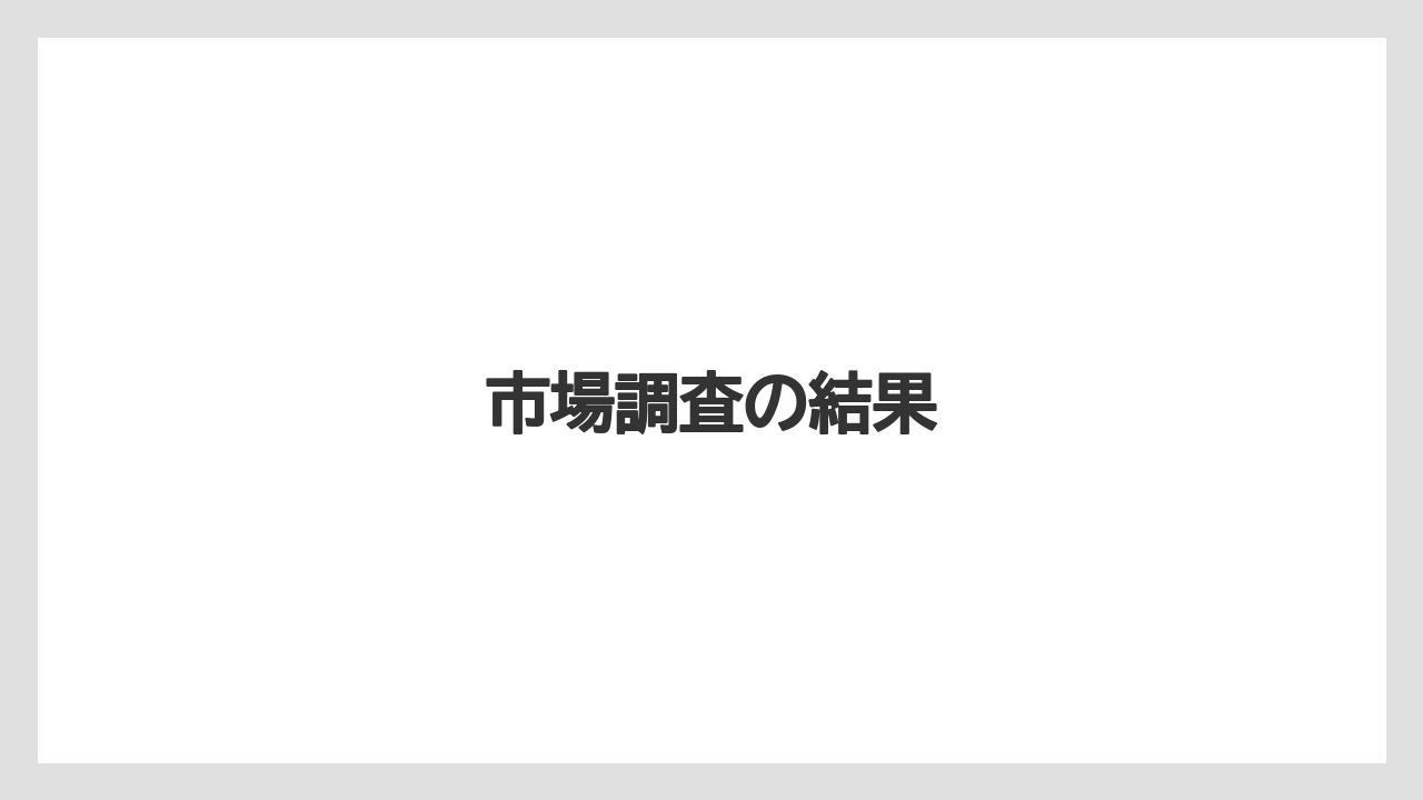 市場調査の結果