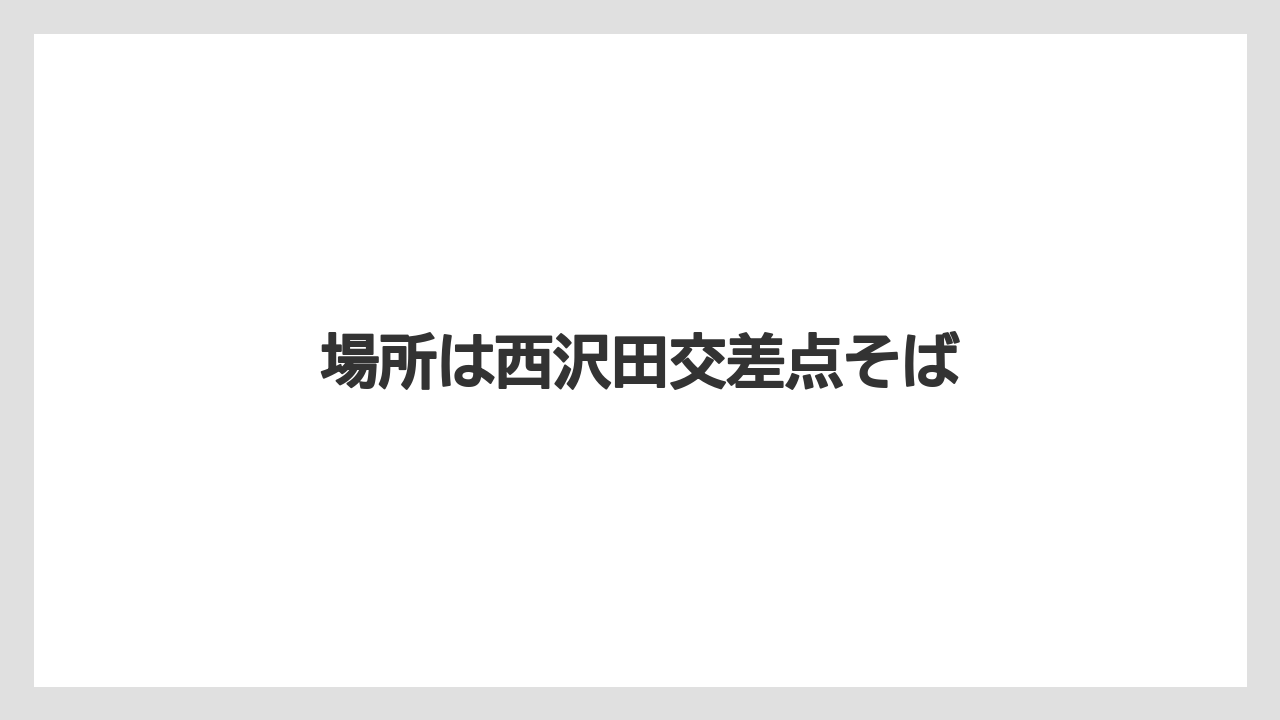 場所は西沢田交差点そば