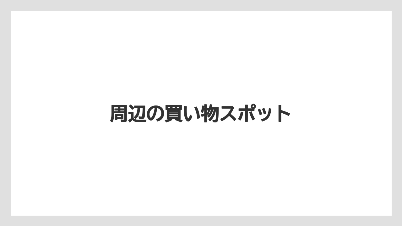 周辺の買い物スポット