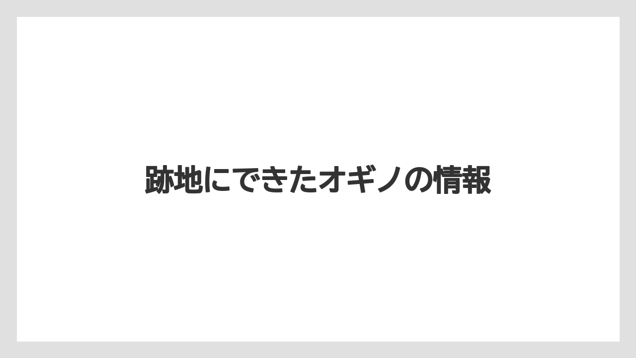 跡地にできたオギノの情報