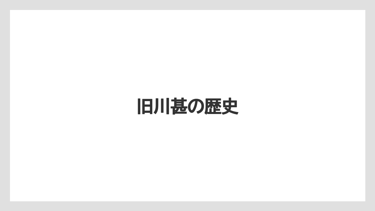 旧川甚の歴史