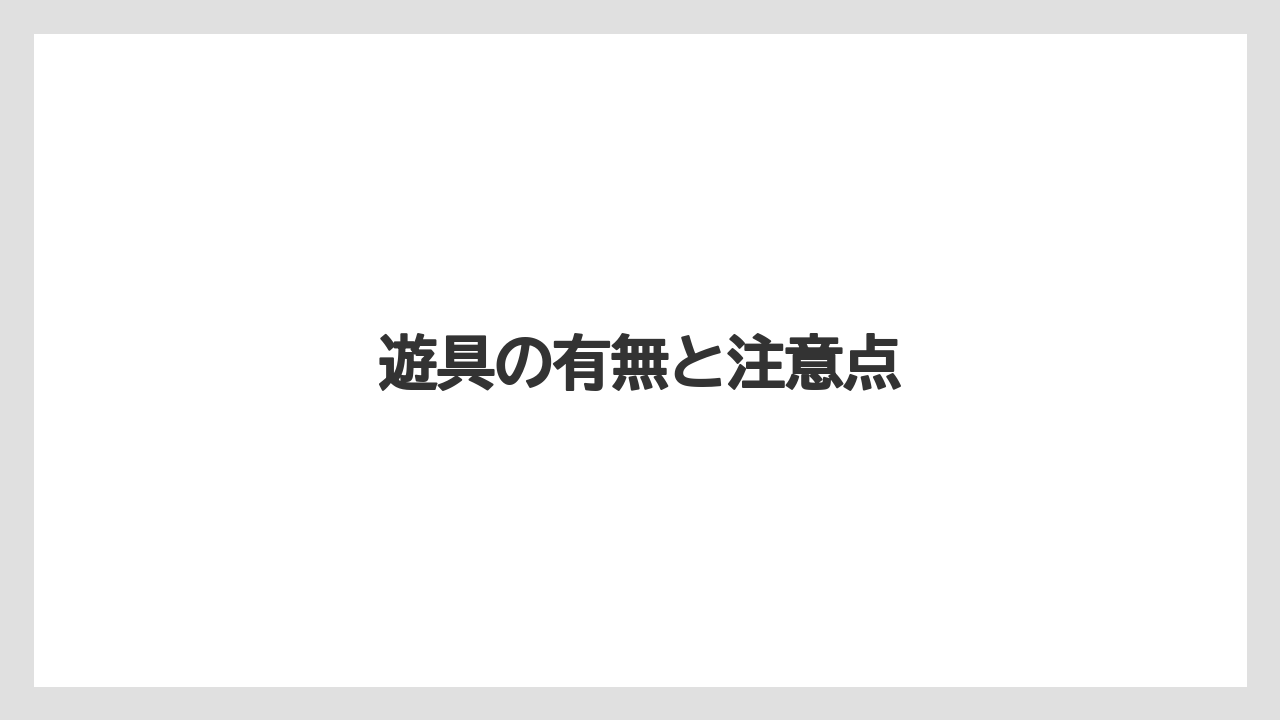 遊具の有無と注意点