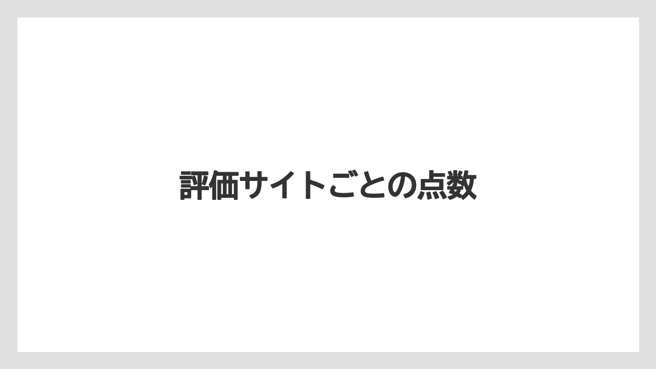 評価サイトごとの点数
