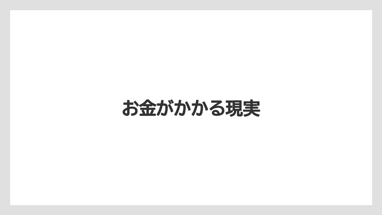 お金がかかる現実