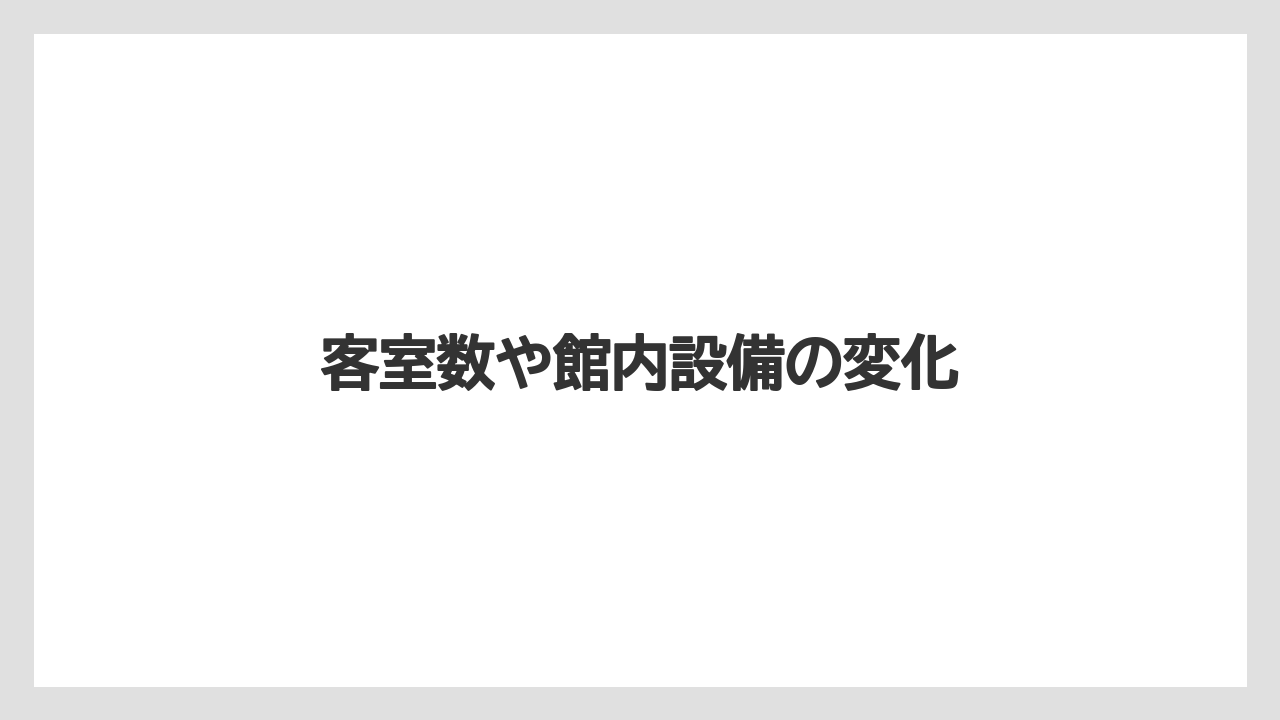 客室数や館内設備の変化