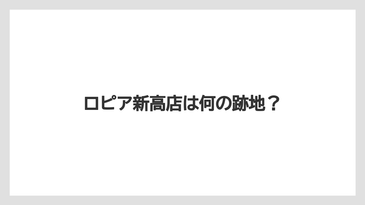 ロピア新高店は何の跡地？
