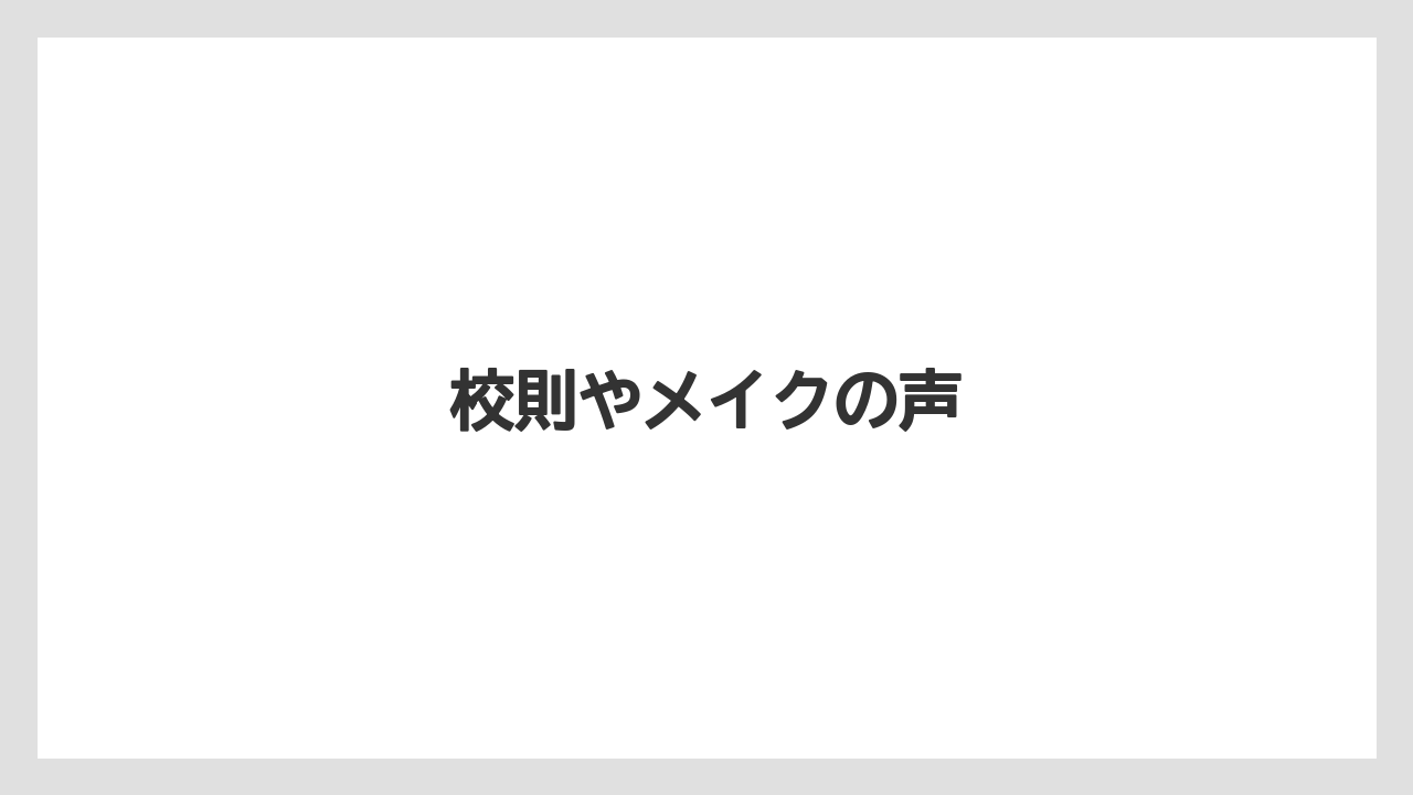 校則やメイクの声