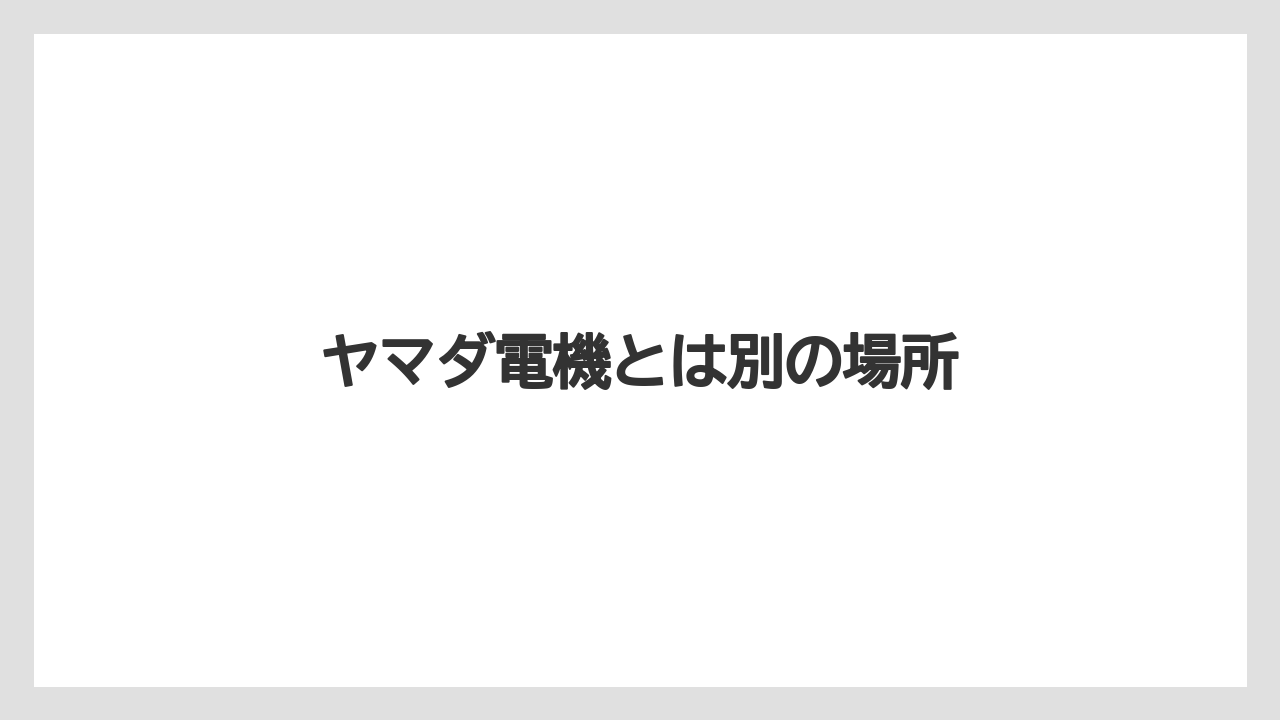 ヤマダ電機とは別の場所