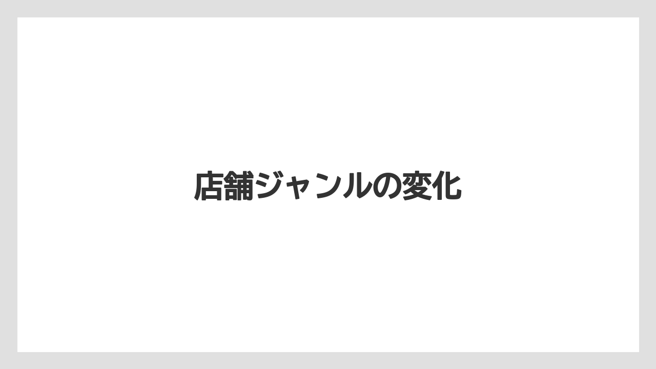 店舗ジャンルの変化