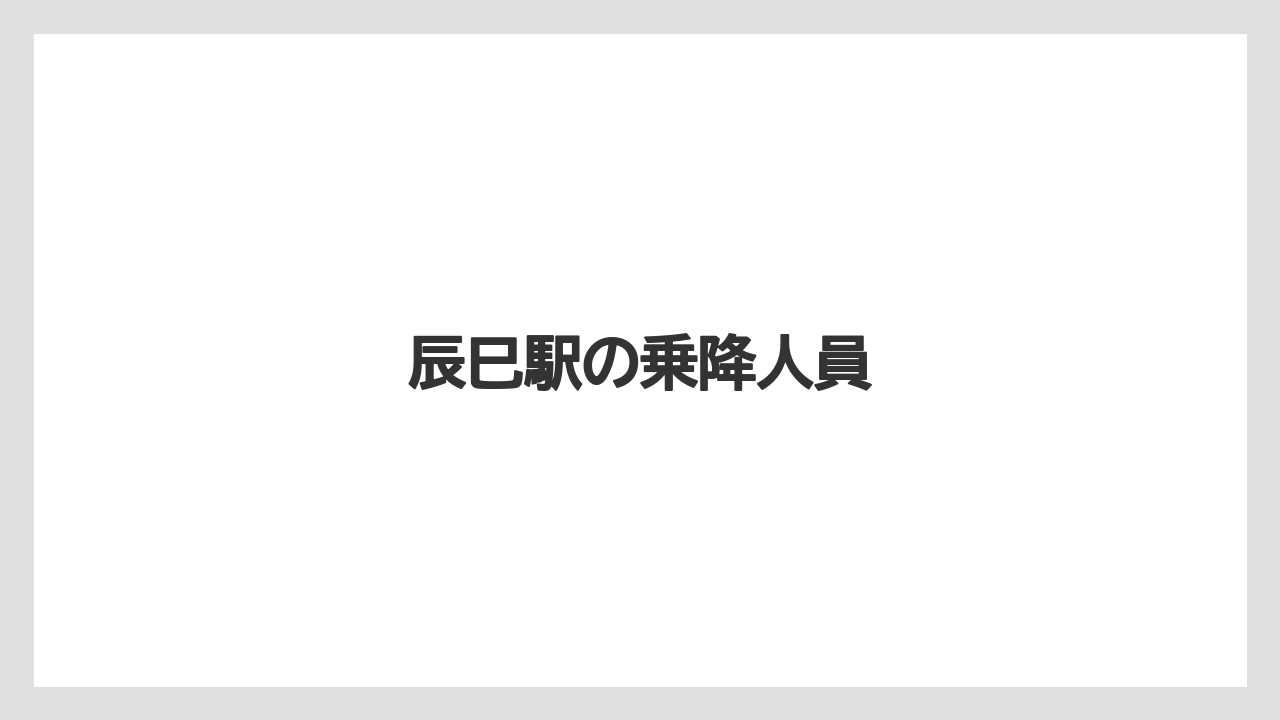 辰巳駅の乗降人員