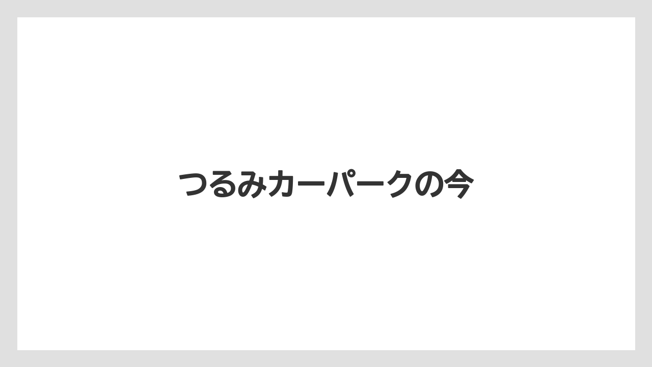 つるみカーパークの今