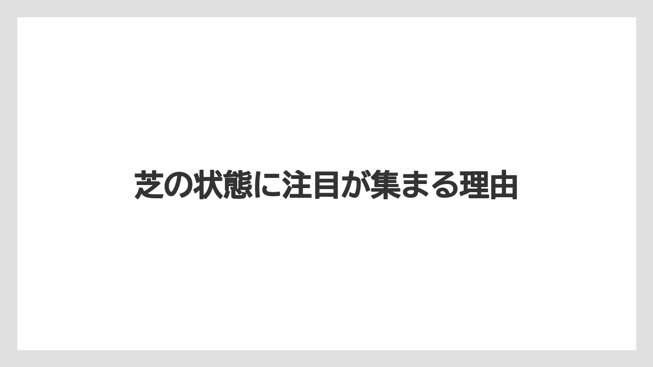 芝の状態に注目が集まる理由