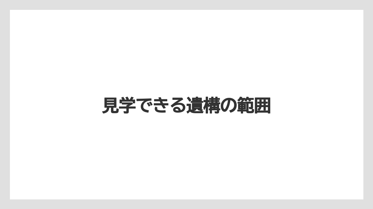 見学できる遺構の範囲