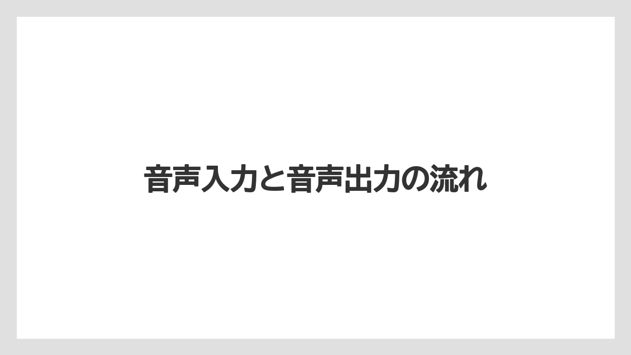 音声入力と音声出力の流れ