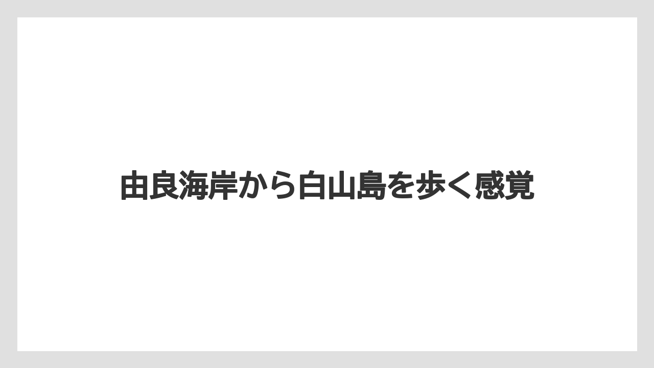 由良海岸から白山島を歩く感覚
