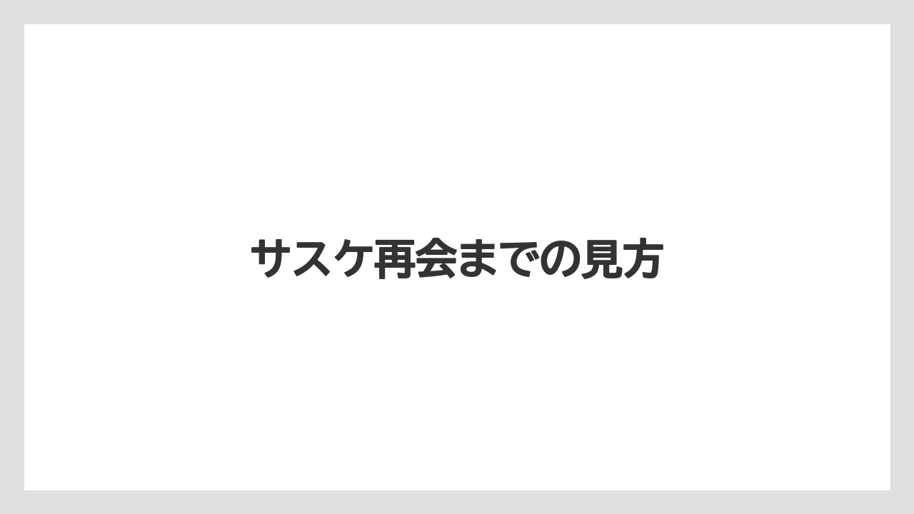 サスケ再会までの見方