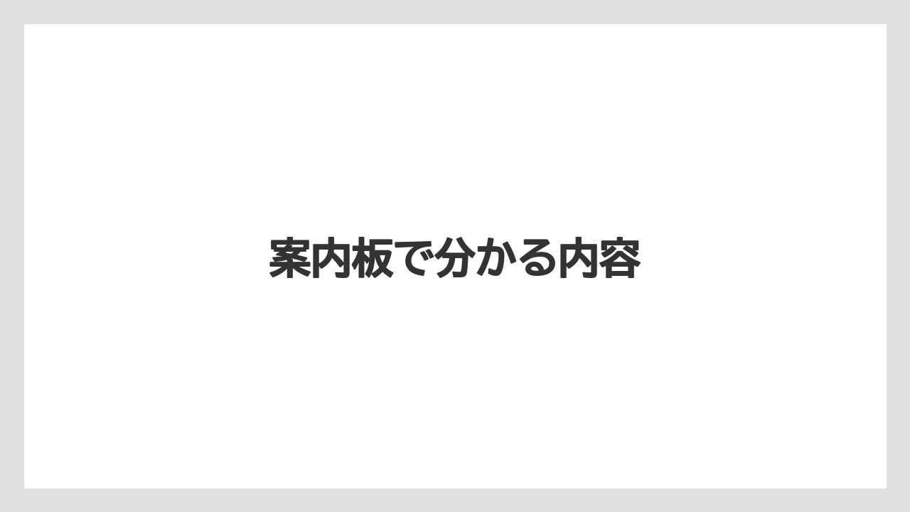 案内板で分かる内容