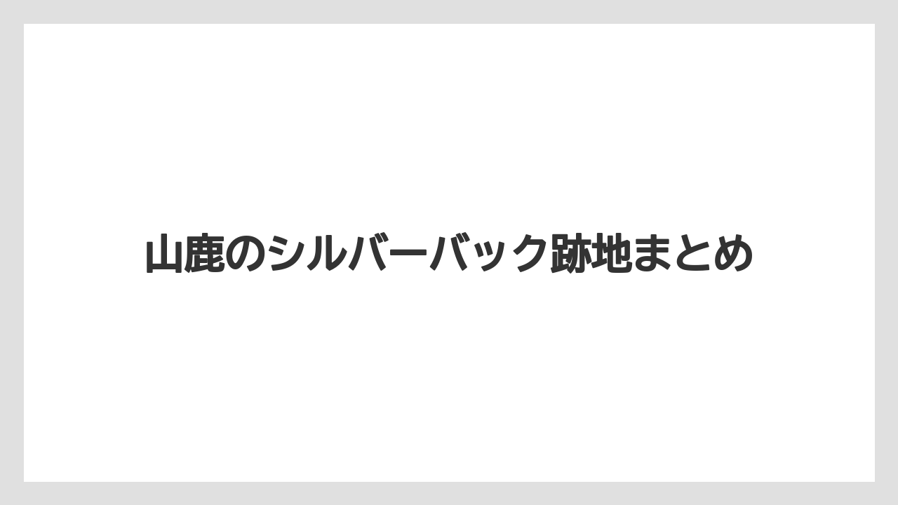 山鹿のシルバーバック跡地まとめ