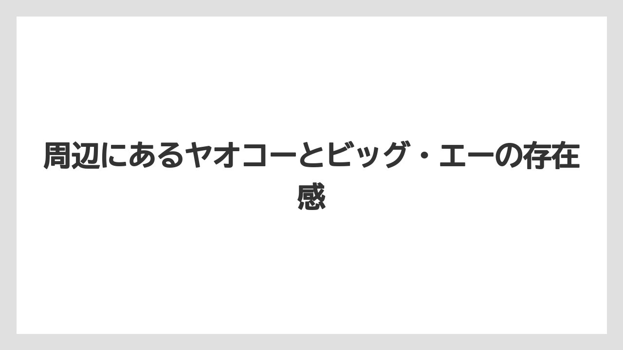 周辺にあるヤオコーとビッグ・エーの存在感