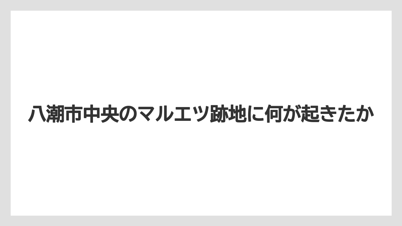 八潮市中央のマルエツ跡地に何が起きたか