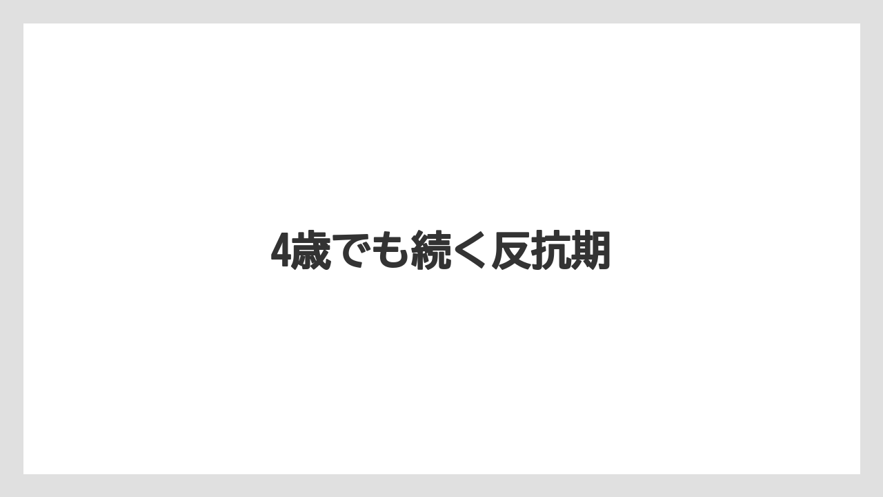 4歳でも続く反抗期